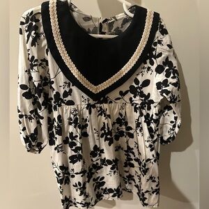Elegant Black and White Floral Kids dress